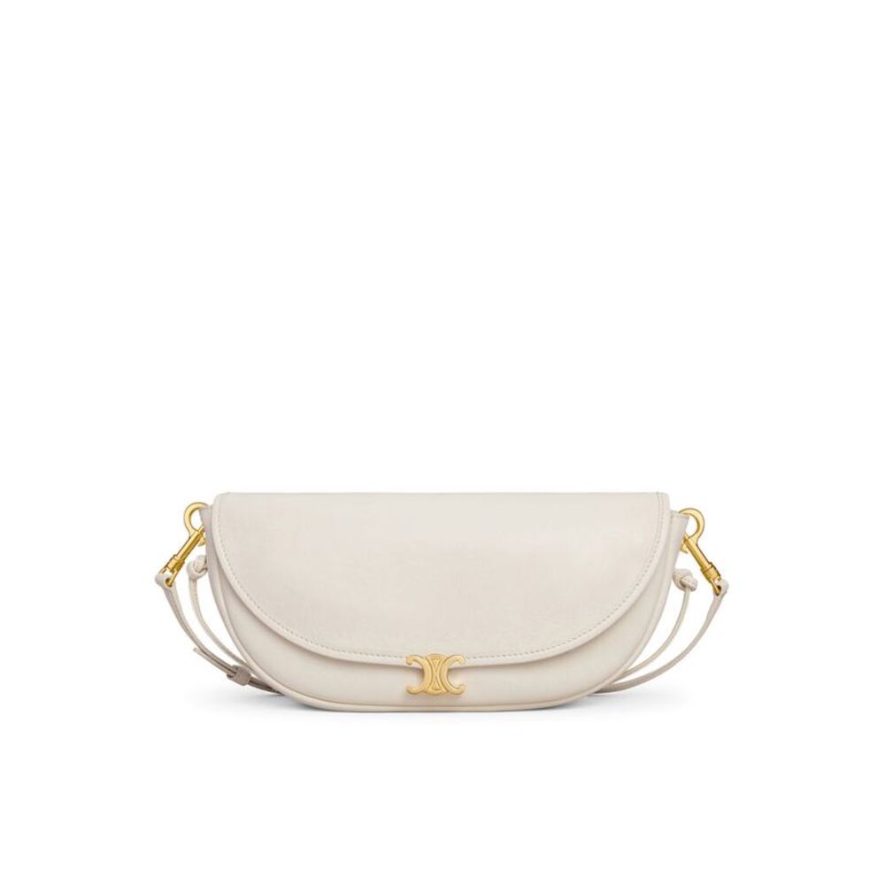 Celine Women Celine Triomphe Small Crescent Soft Bag In Soft Glossy Lambskin